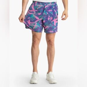 Birddogs Baysiders Built-In Liner Swimming Gym Shorts Retro  Splatter Size XXL